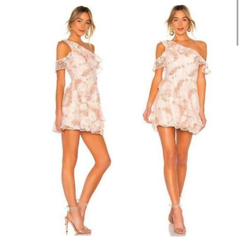 FINAL SALE 🏷️ Lovers + Friends Gamine Lace Ruffle Mini Off Shoulder.